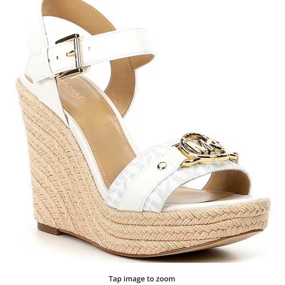 Michael kors Rory Leather Platform Espadrille Wedges